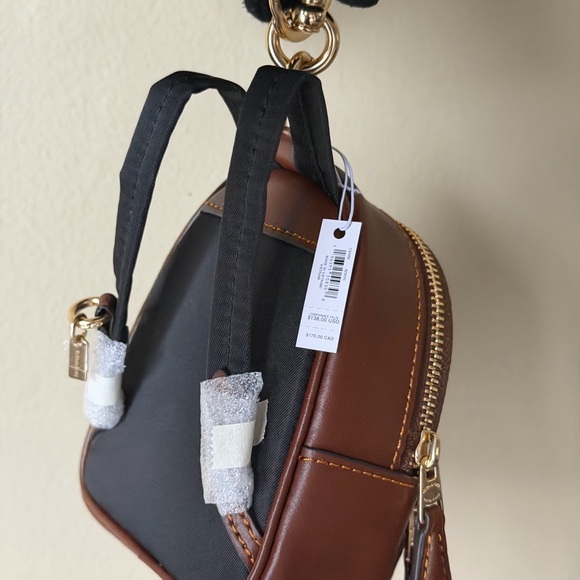 Coach Signature print Mini court Backpack, Bag charm Keychain. NWT. Authentic - Picture 6 of 12